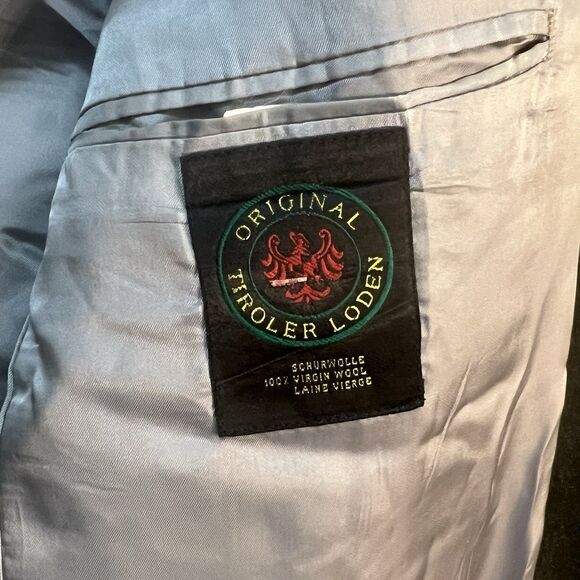 Vintage Lands’ End 46L Tiroler Loden Wool Sport Coat Made in USA Olive Green - Picture 5 of 11